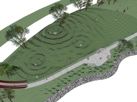 现代公园景观SU模型