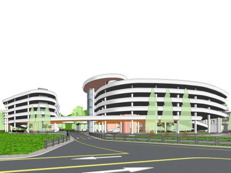 深圳梧桐山立体停车楼SU模型