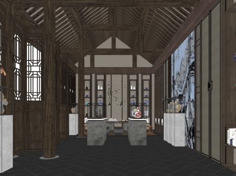 文创商店SU模型