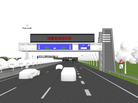 连霍高速洛阳段龙门架SU模型