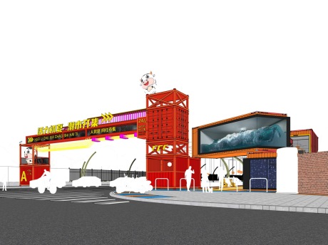 人民路网红市集SU模型