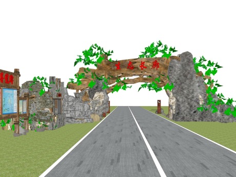 生态长廊大门SU模型