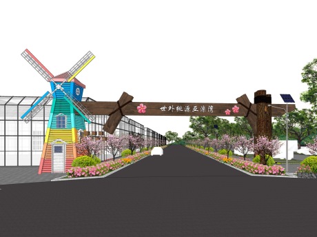 世外桃源亚滦湾大门SU模型