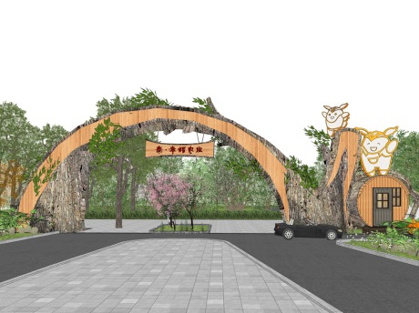 泰新福农庄大门SU模型