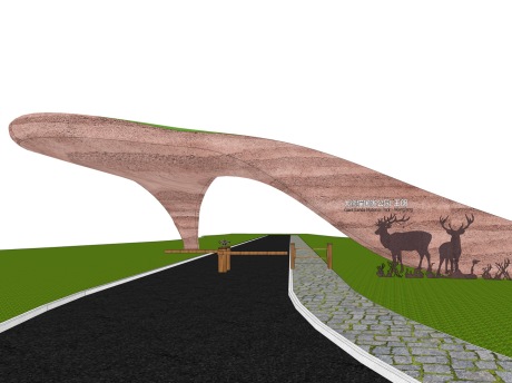 王朗大熊猫国家公园大门SU模型