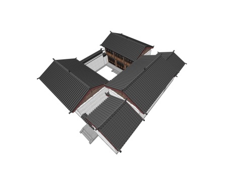 云南大理白族民居SU模型