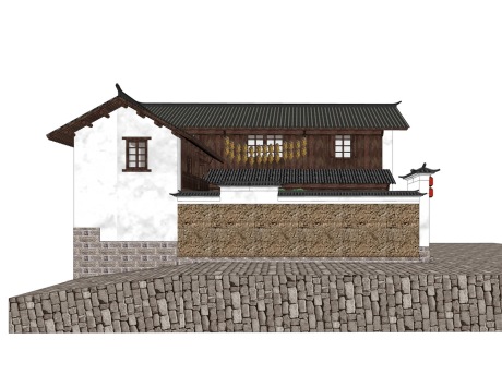 云南大理白族民居SU模型