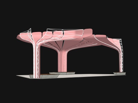 雕塑廊架SU模型