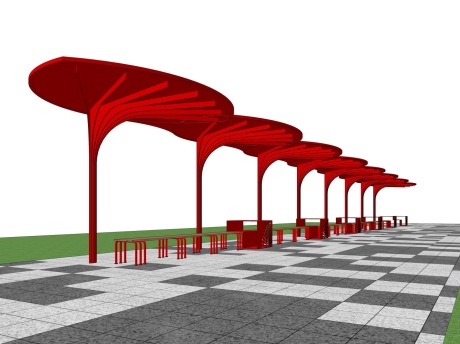 艺术连廊SU模型