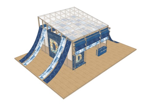 快闪扎染店铺SU模型