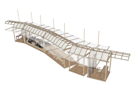 龙舟小摊文创展台集市SU模型