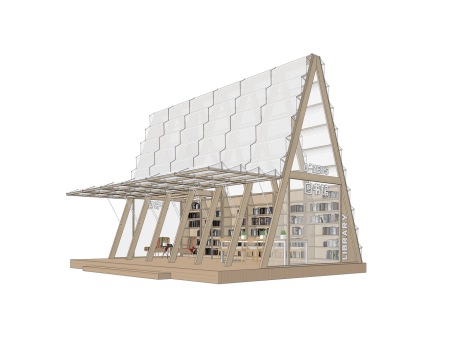 乡村文创图书馆SU模型