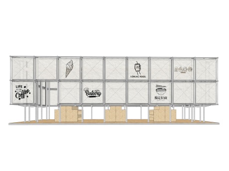 文创展台集市SU模型