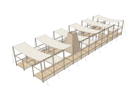帐篷集市文创展台SU模型