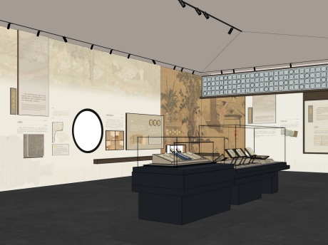 新中式展厅SU模型