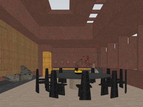 现代包厢SU模型