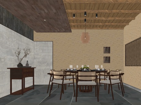 现代包厢SU模型