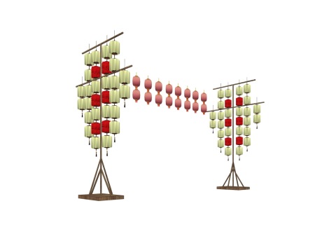 中式景观灯SU模型