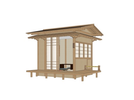 日式凉亭SU模型