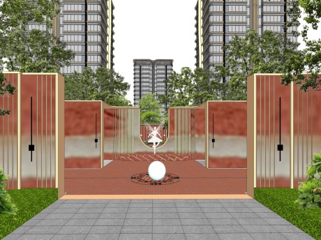 文德春江悦府示范区景观SU模型