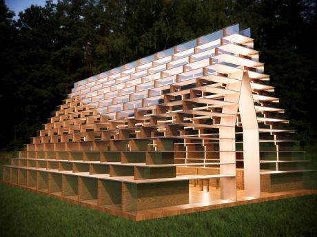 木结构凉亭装置冥想空间SU模型