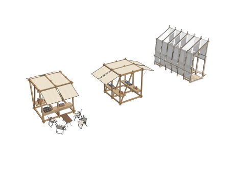 文创展台集市SU模型
