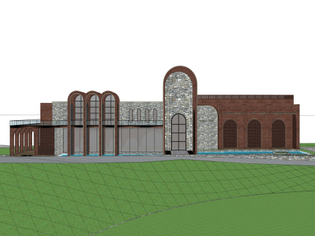 红砖度假村落SU模型