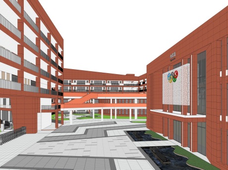 泪罗市职业中专城南学校SU模型