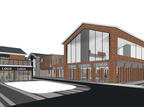 唐山红砖商业街SU模型