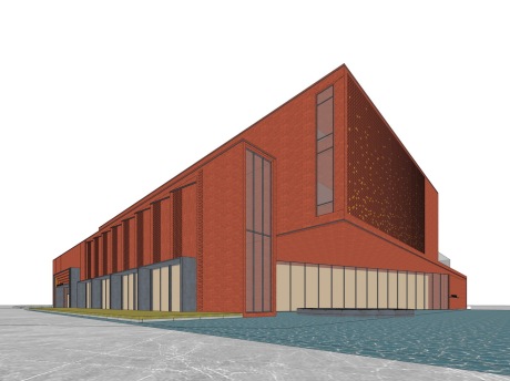 中海红砖售楼处SU模型