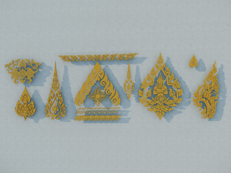 东南亚符号剪影SU模型