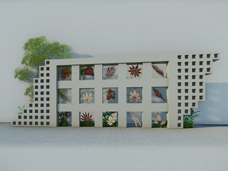 东南亚热带植物树叶剪影SU模型