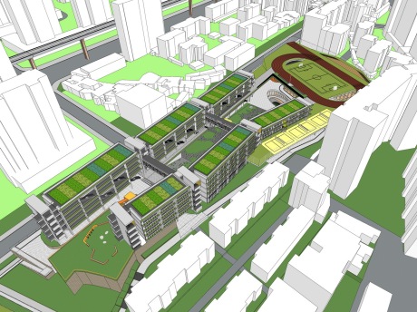 百家村中学SU模型