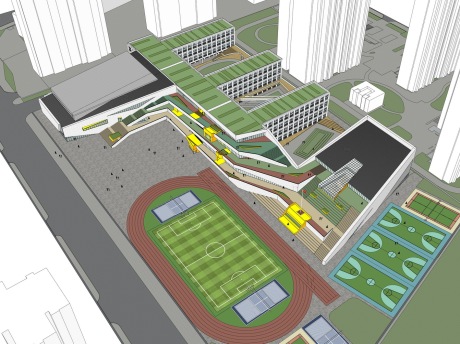 北京亚林西学校SU模型