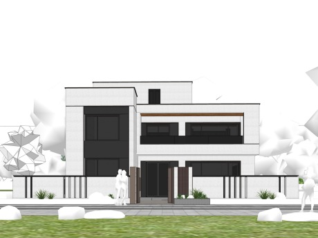 现代别墅自建房SU模型