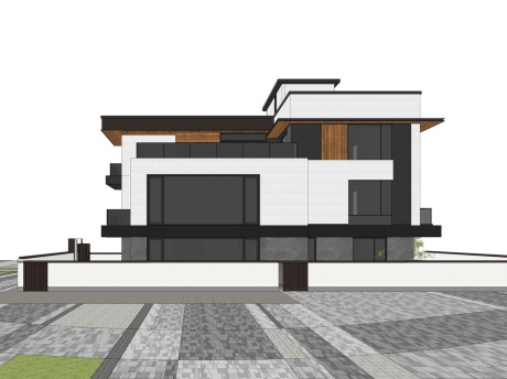 现代别墅自建房SU模型