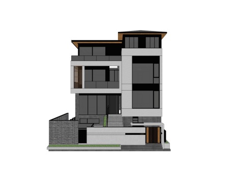 现代别墅自建房SU模型