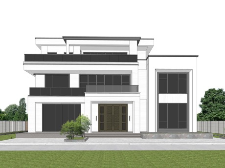 现代别墅自建房SU模型