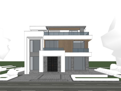 现代别墅自建房SU模型