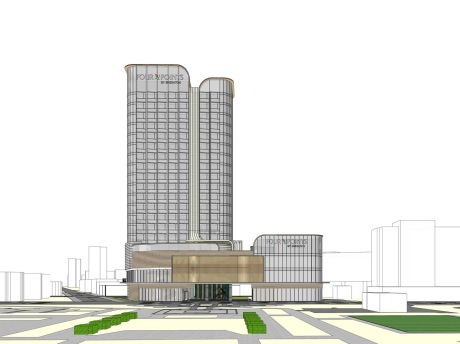 横沥商会大厦SU模型