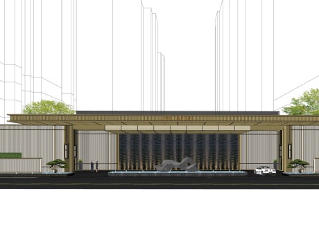 凯德示范区海派大门SU模型