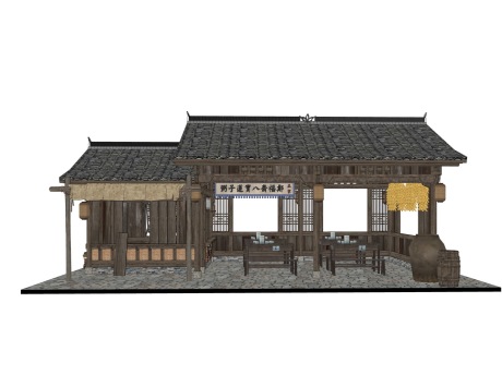 古代客栈SU模型