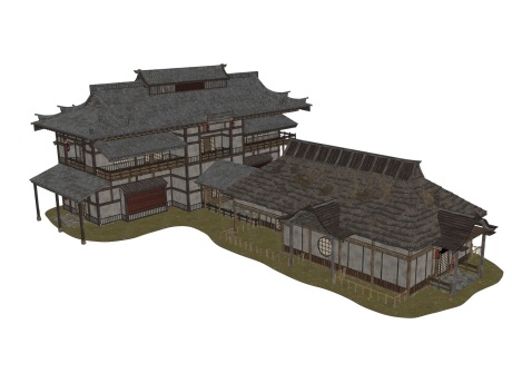 日式酒楼SU模型