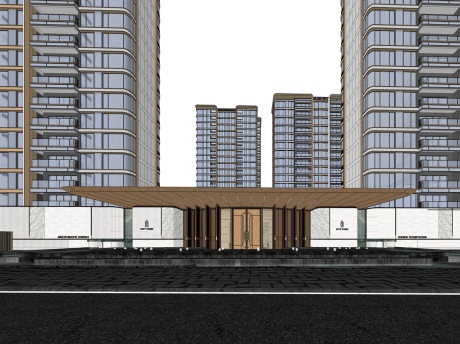 成都中铁建海派大门SU模型