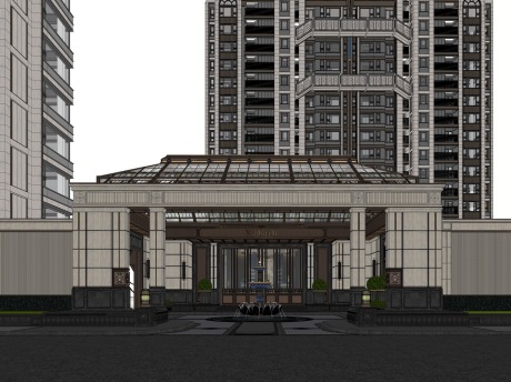 建发海阅首府大门SU模型