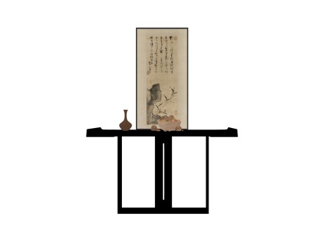 新中式条案案台SU模型