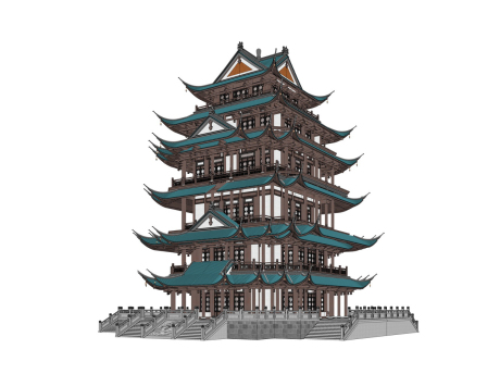 古建塔SU模型