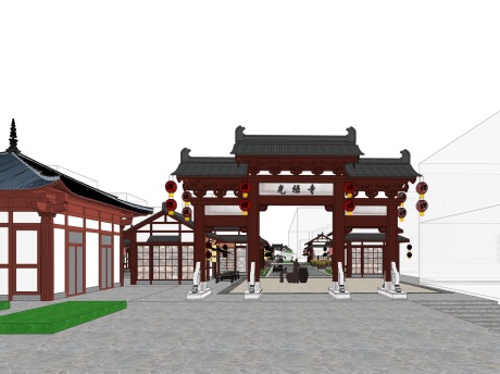 光禄寺商业街SU模型